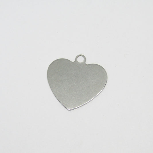 Medalla Acero Corazon Plateado 35 x 40mm x mm