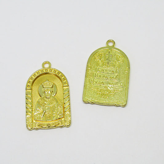 Pewter Dije Religioso 15676 Dorado