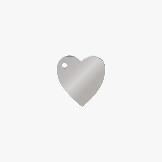 Dije Acero Corazon Plateado 13 x 12 x 1.0mm – Tono níquel