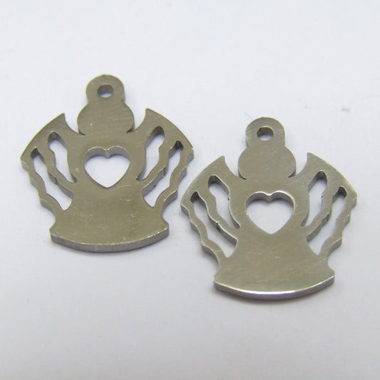 Dije Acero Angel 14 x 12mm x 1mm – Tono níquel