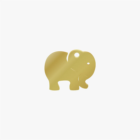 Dije Acero Elefante Dorado 11 x 13 x 1.1mm