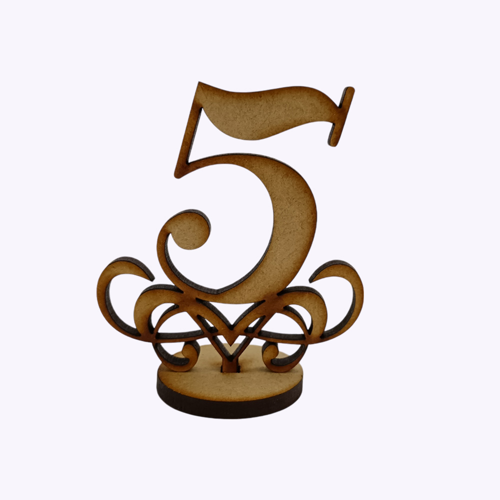 DECORACION NUMERO CON BASE MDF 7.5*6.2CM *4MM