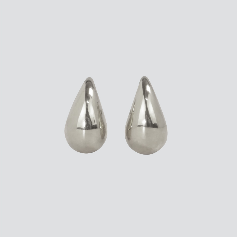 PAR ARETE ACRILICO GOTA METALIZADO PLATEADO 31*17MM