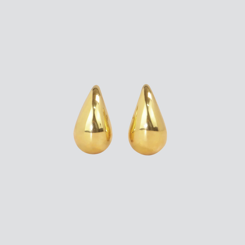 PAR ARETE ACRILICO GOTA METALIZADO DORADO 24*13MM