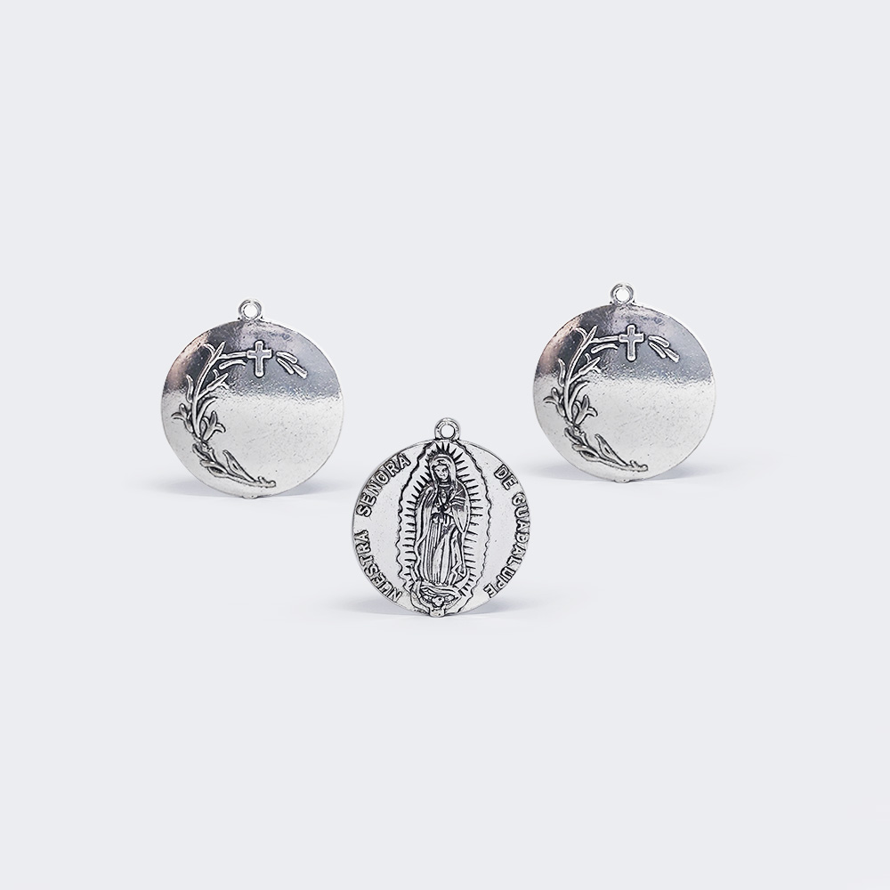 PEWTER DIJE NUESTRA SENORA DE GUALUPE 36*33MM 39517