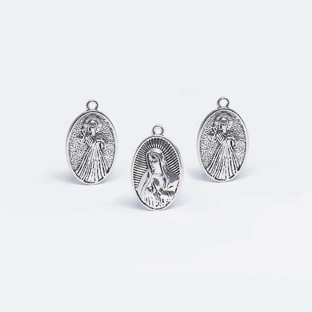 PEWTER DIJE DIVINA MISERICORDIA- VIRGEN DE GUADALUPE 41349 45*27MM