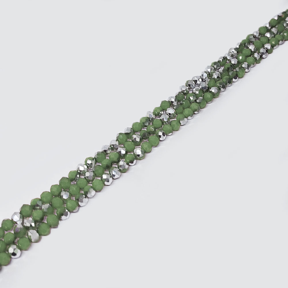 CRISTAL DONA DOBLE CARA VERDE HIELO-PLATEADO 3*4MM