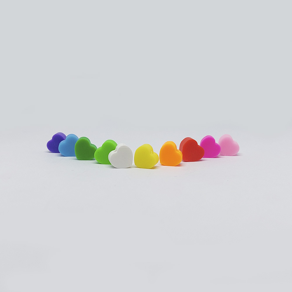 FIGURA FIMO CORAZON MULTICOLOR 8*9MM *20PCS