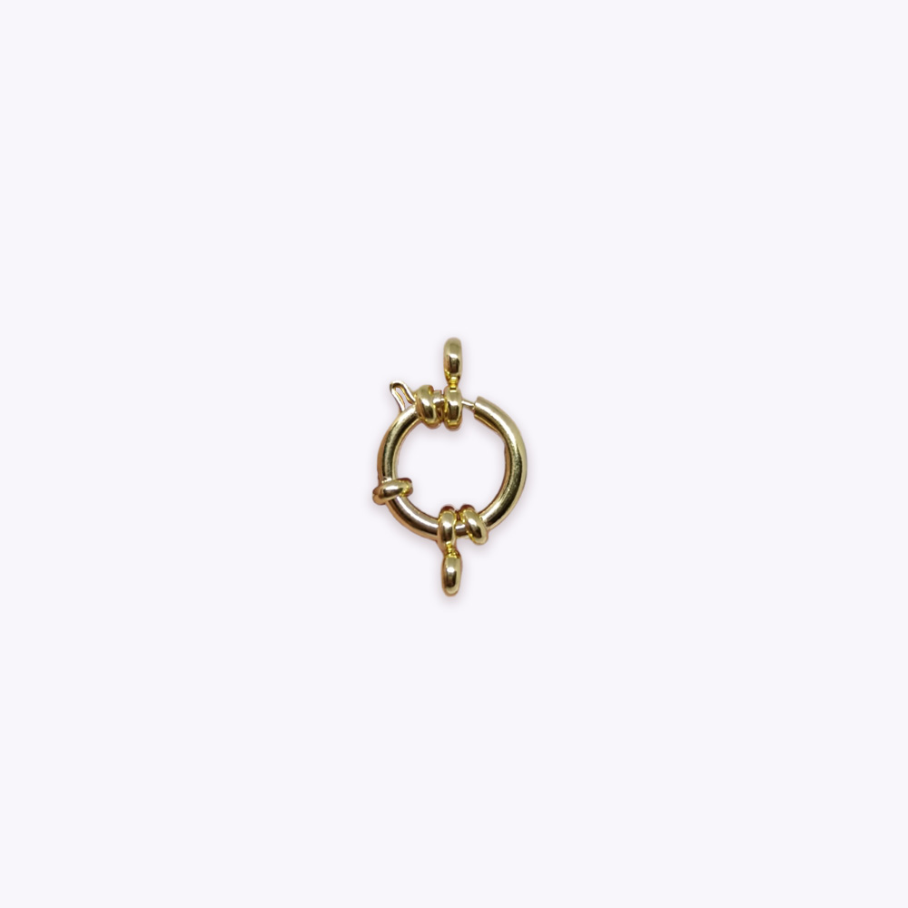 BROCHE MARINERO ACERO INOXIDABLE REDONDO DORADO 15*13MM