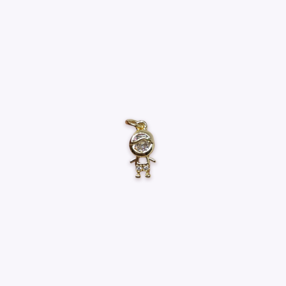 DIJE NINO BAÑO DE ORO DORADO CON CIRCONITA 12*5MM