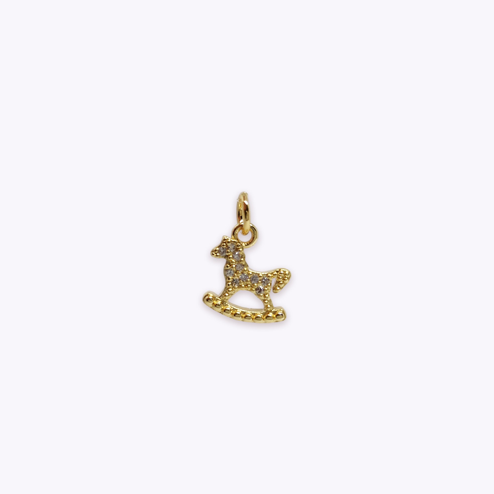 DIJE BALANCIN BAÑO DE ORO DORADO CON CIRCONITA 11*10MM