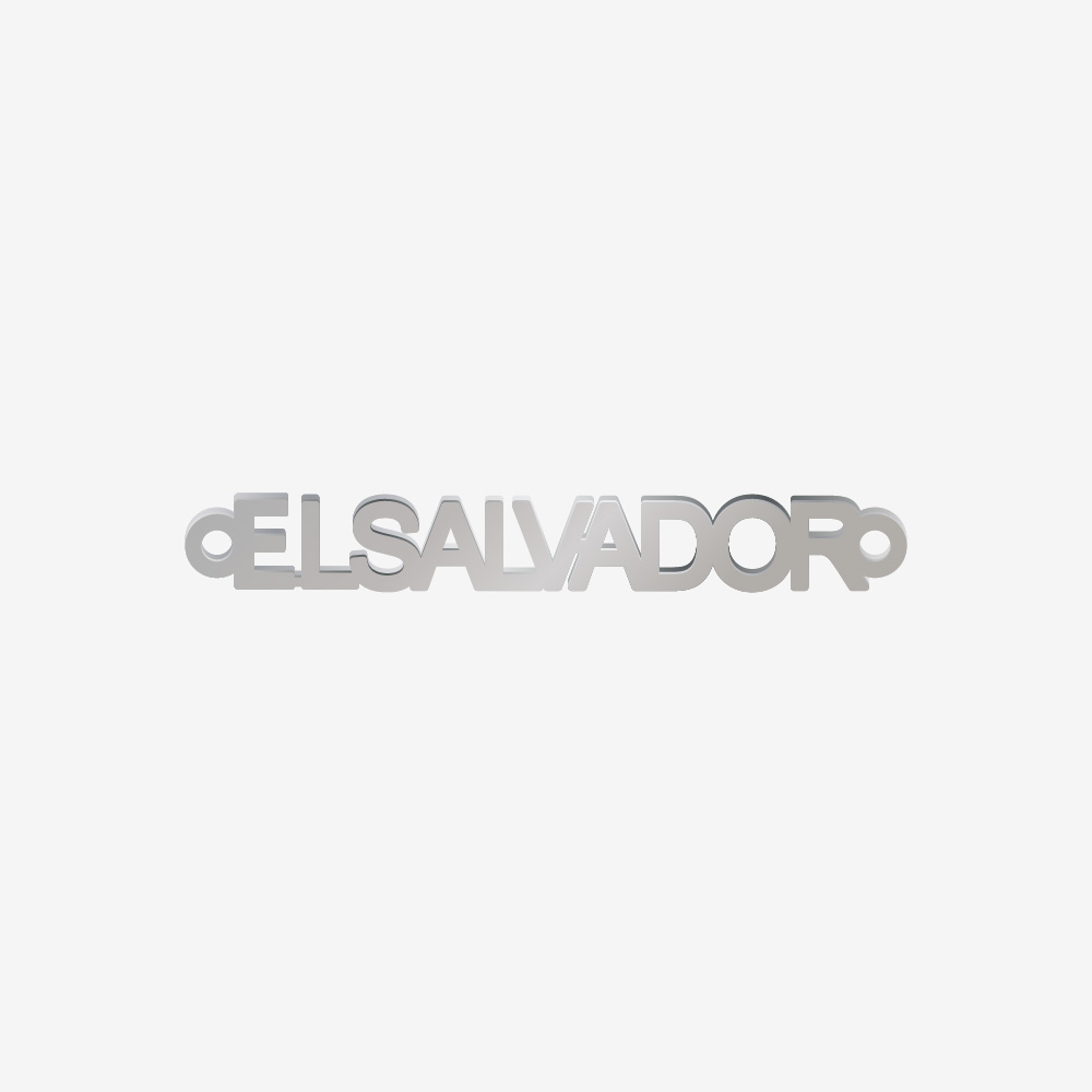 DIJE ACERO EL SALVADOR PLATEADO 4*34MM *1MM 2 ARGOLLAS