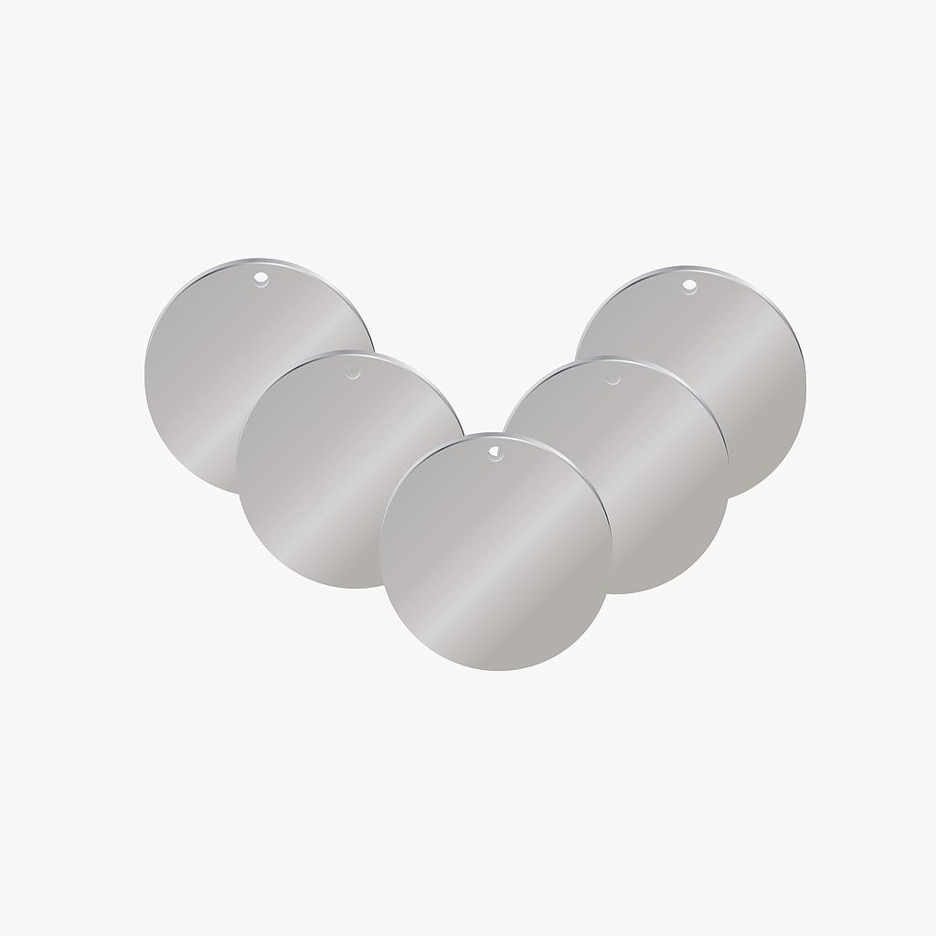 BASE REDONDA ACERO INOXIDABLE 20MM *6PCS 1 HUECO
