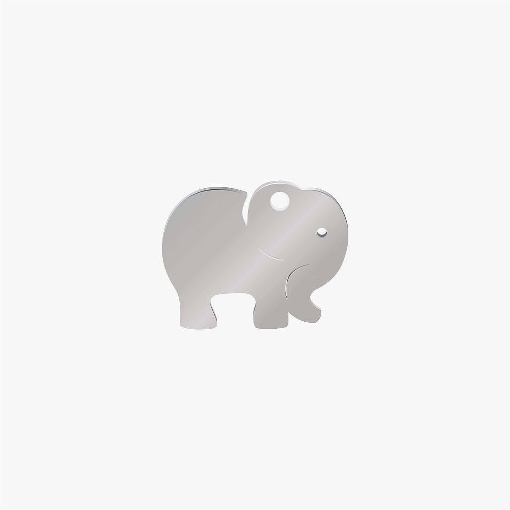 DIJE ACERO ELEFANTE PLATEADO 11*13*1.0MM
