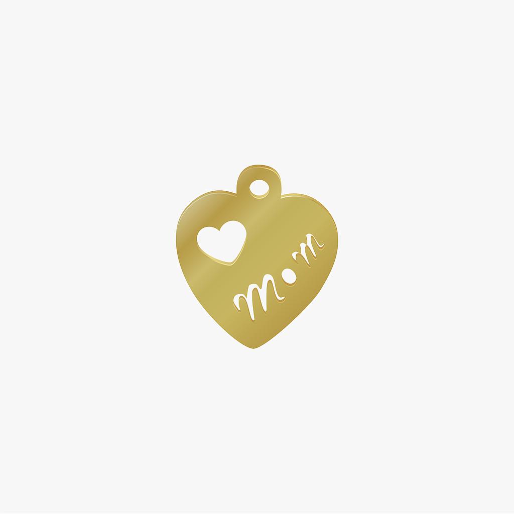 DIJE ACERO CORAZON MOM