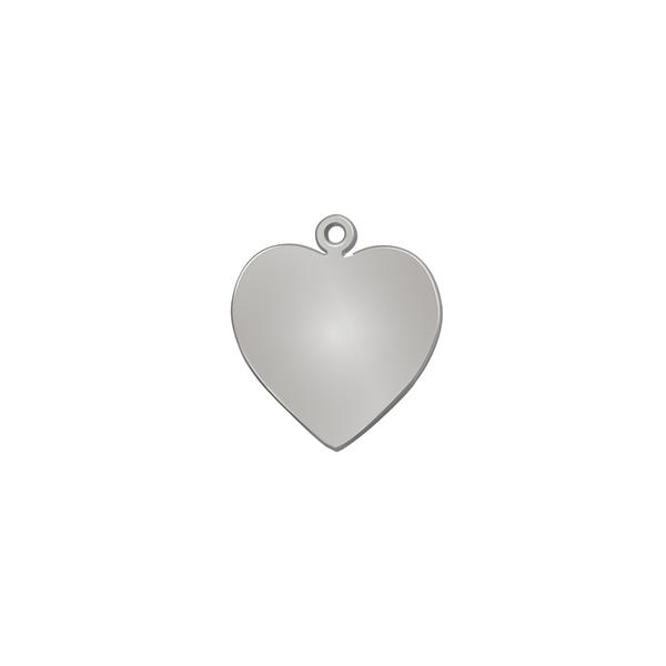 DIJE DE ACERO CORAZON PLATEADO 19*16*1.2MM
