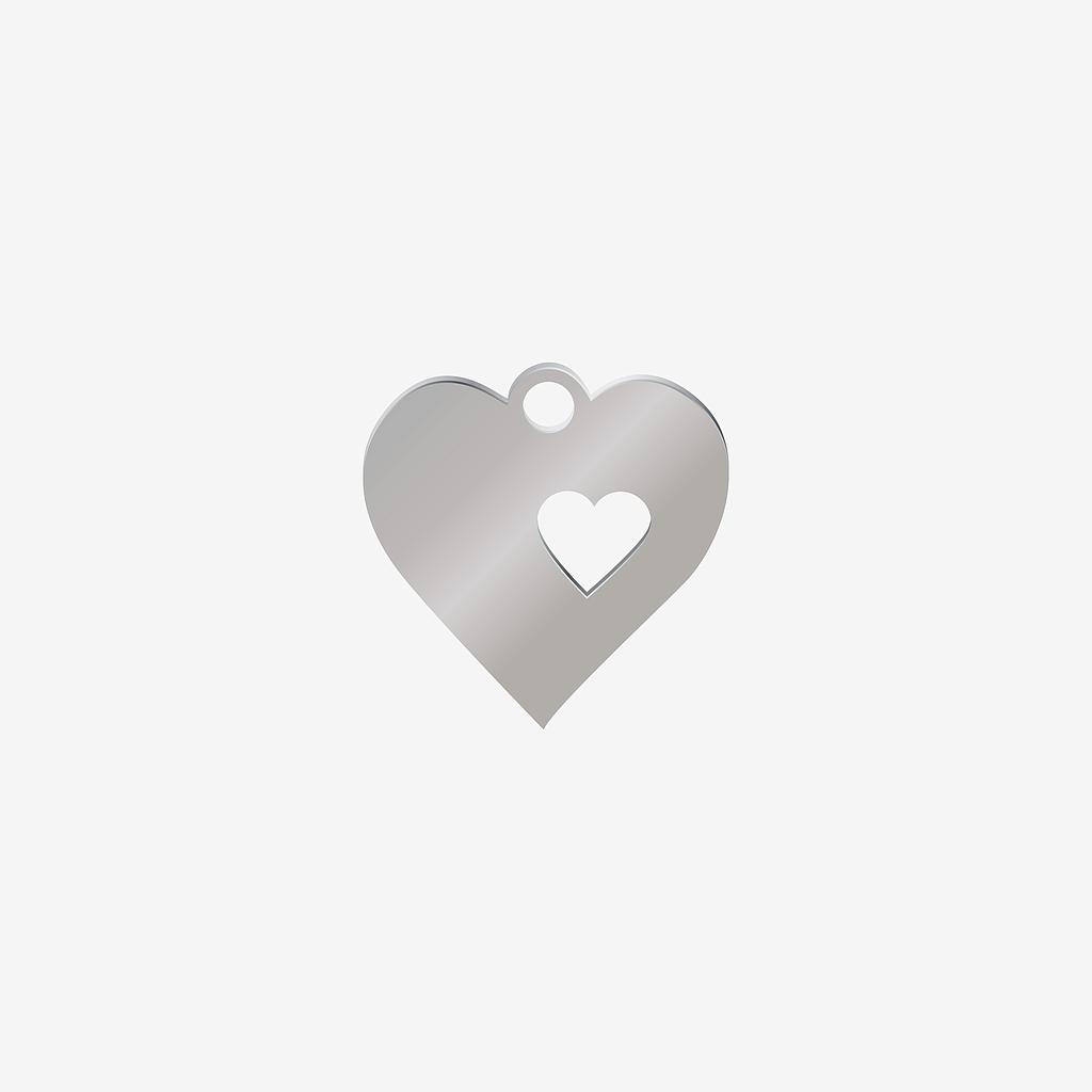 DIJE DE ACERO PLATEADO CORAZON 12.5*12.5*1.2MM