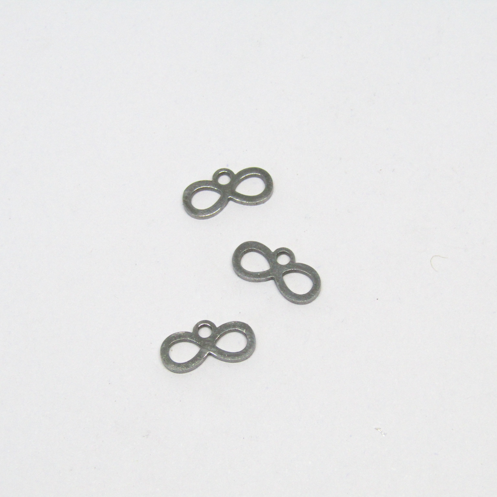 DIJE DE ACERO PLATEADO INFINITO 8.6*12*1.2MM