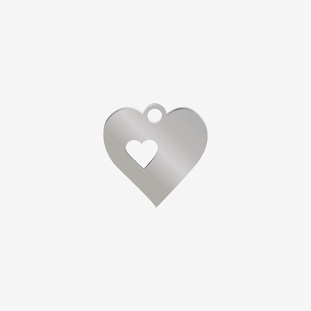 DIJE DE ACERO PLATEADO CORAZON 12*12.5*1MM