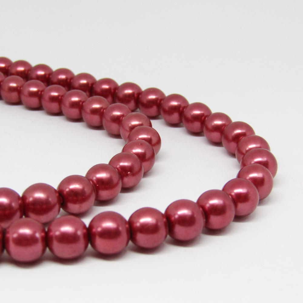 PERLA ACRILICA 8 MM       ROJO OSCURO 49