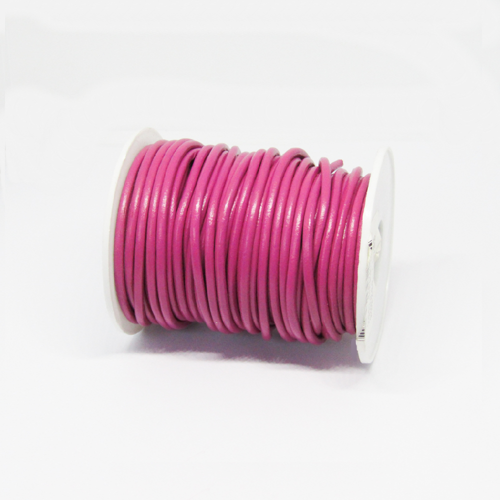 CUERO NATURAL LISO 3 MM *20 FUCSIA