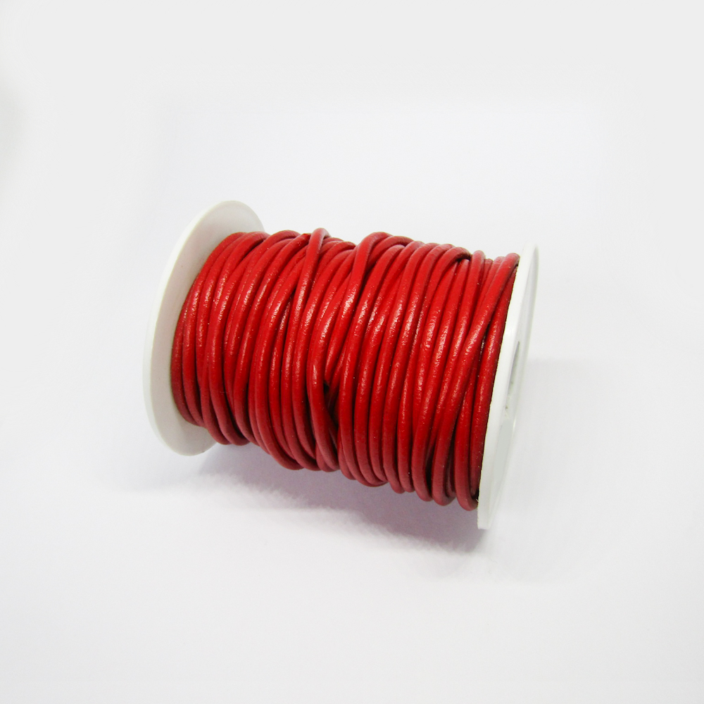 CUERO NATURAL LISO 3 MM *20 ROJO