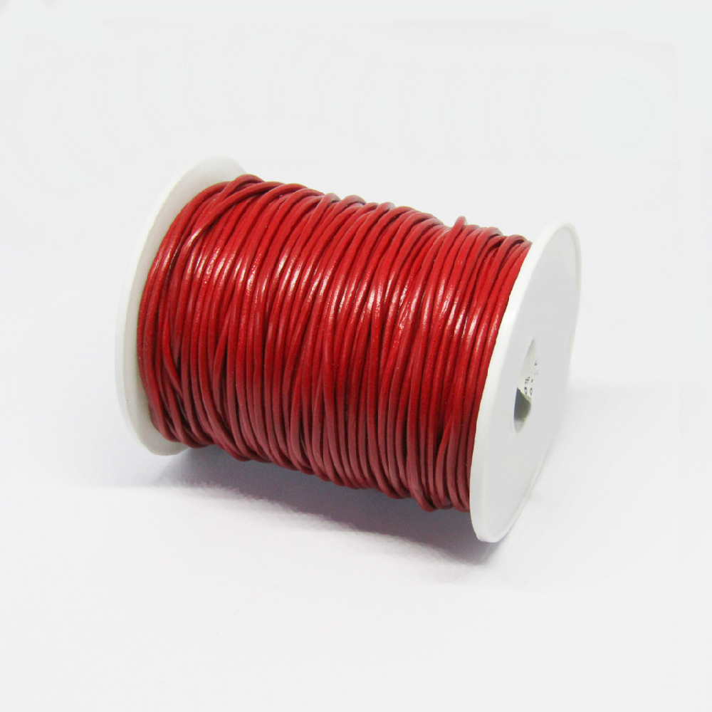 CUERO NATURAL 2 MM  50MT ROJO