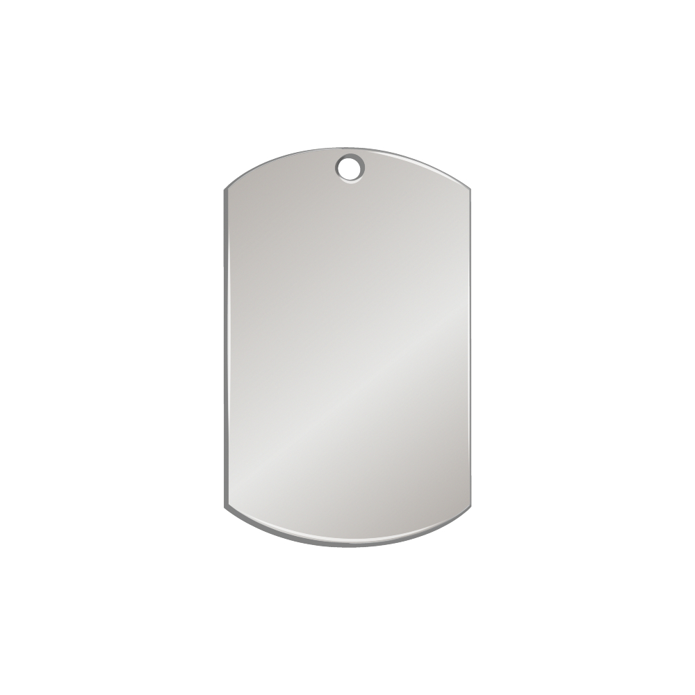 DIJE ACERO MILITAR PLATEADO 4.5*2.8CM *2MM CON HUECO