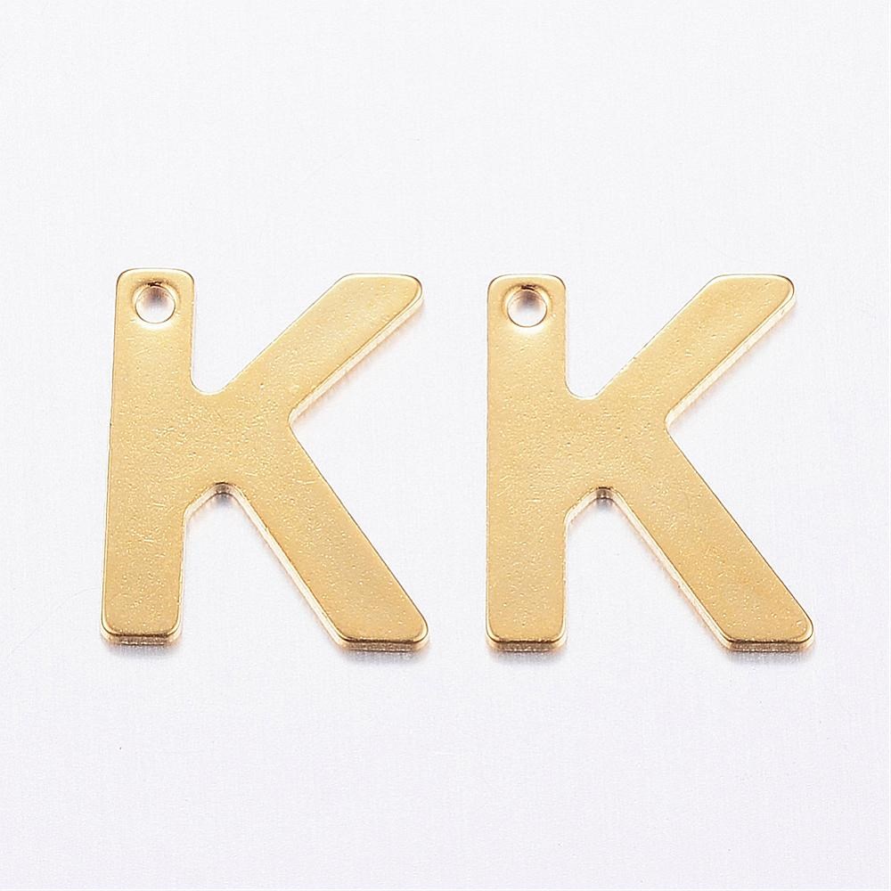 LETRA K ACERO DORADO 11*9