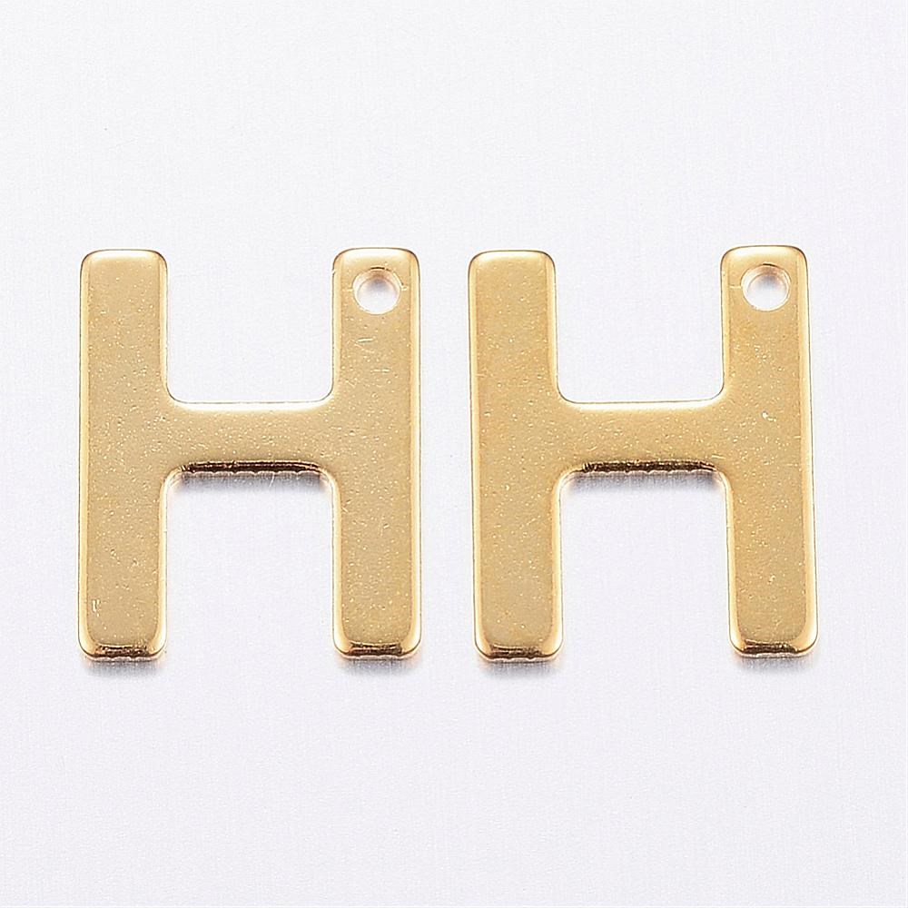 LETRA H ACERO DORADO 11*8.5
