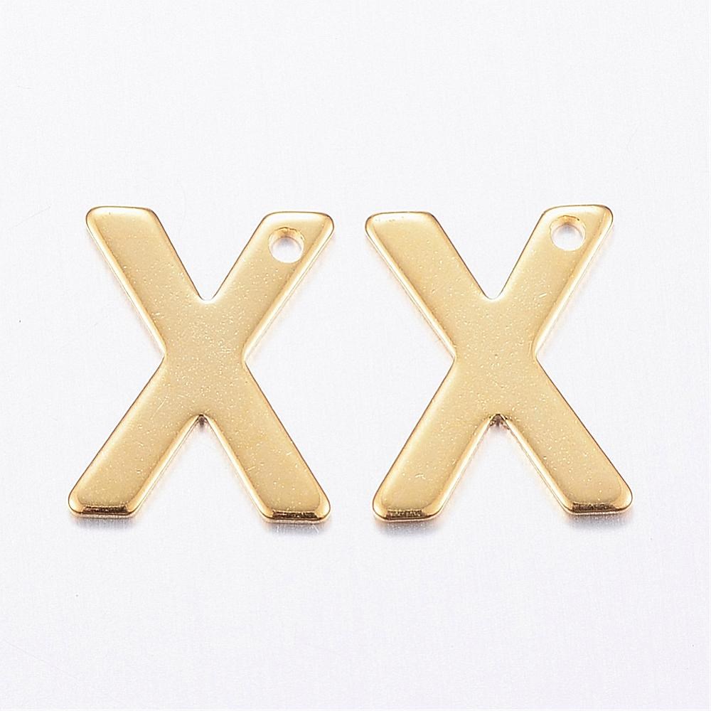 LETRA X ACERO DORADO 11*9