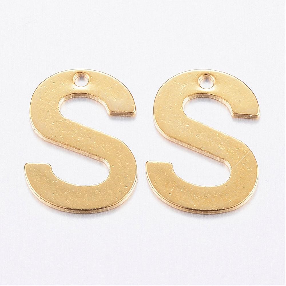 LETRA S ACERO DORADO 11*9