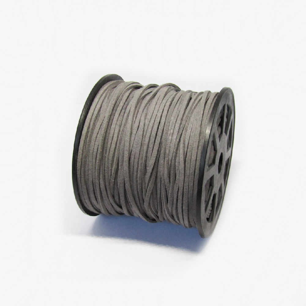 GAMUZA  3*1MM CUERO KOREANO *100 GRIS OSCURO