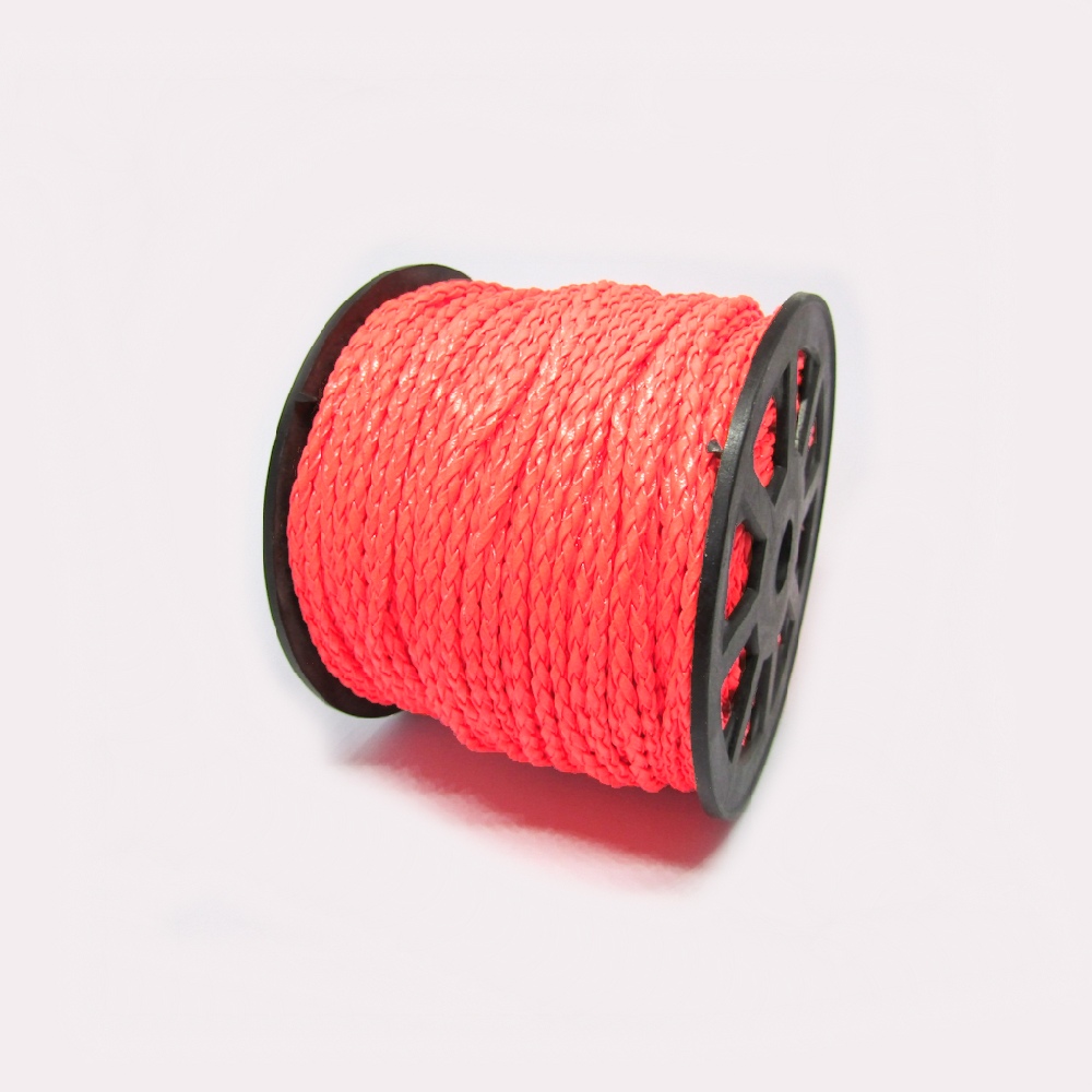 CUERO TRENZADO 3MM ROSA NEON