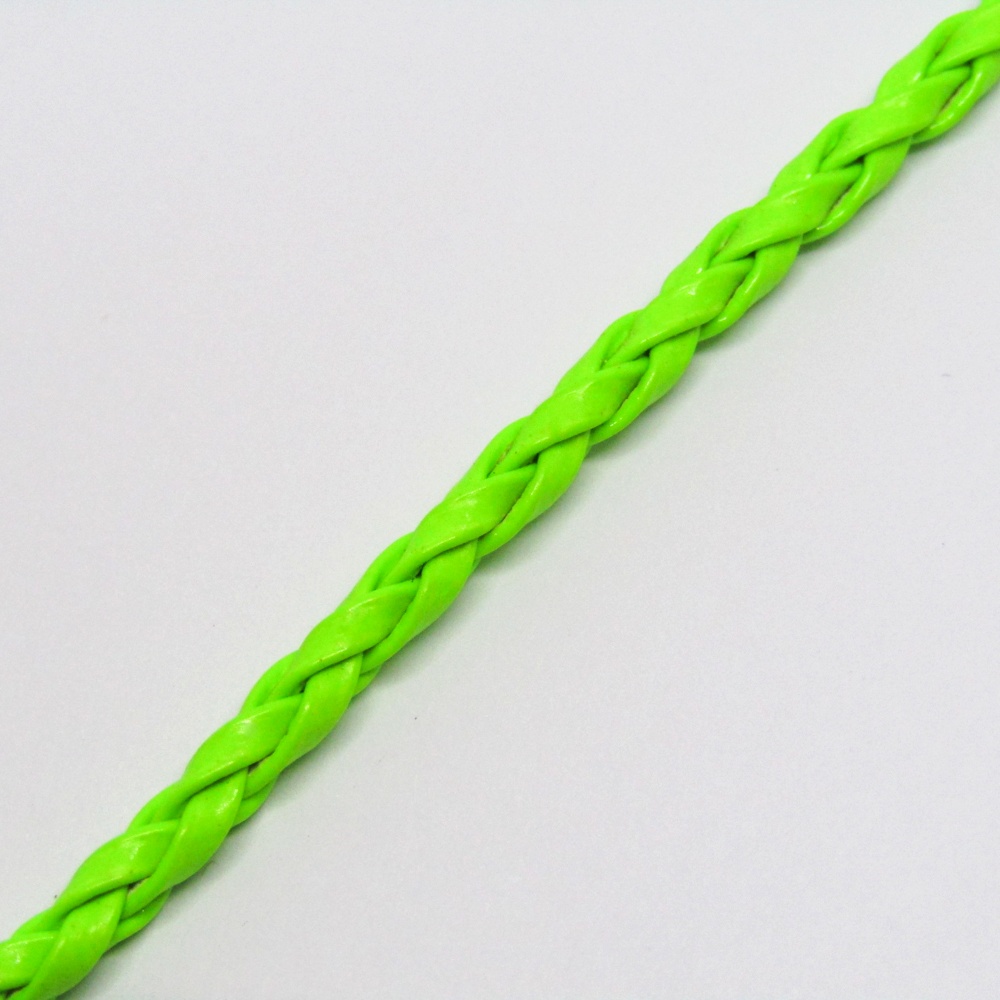 CUERO TRENZADO 3MM VERDE NEON