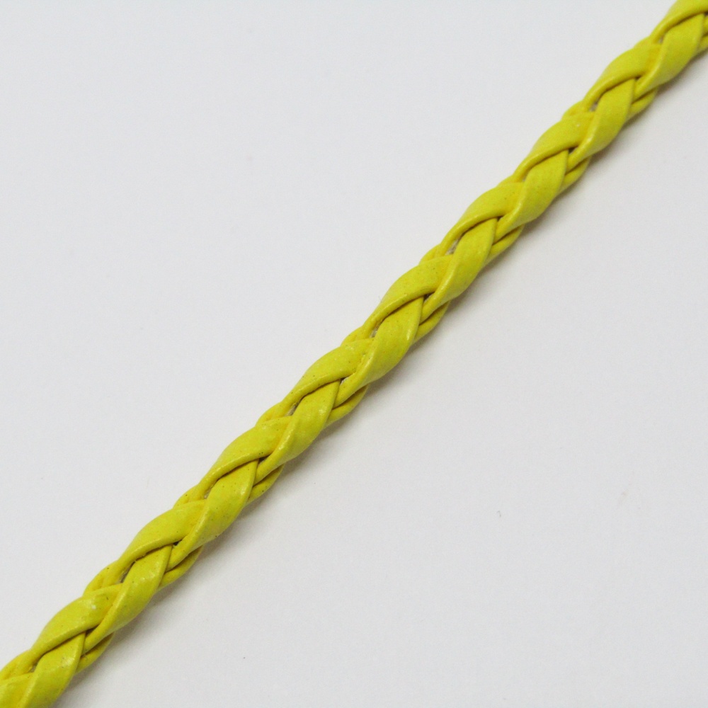 CUERO TRENZADO 3MM AMARILLO