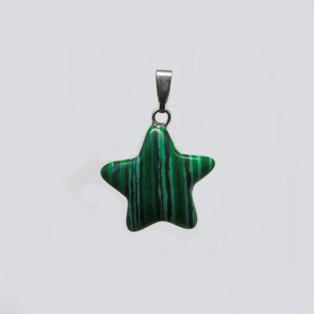 DIJE ESTRELLA PLANA MALAQUITA 21*21MM
