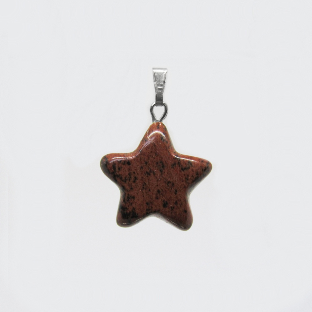 DIJE ESTRELLA PLANA OBSIDIANA CAFE 21*21MM
