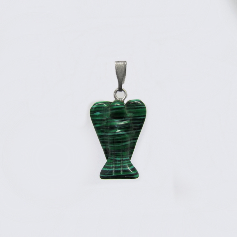 DIJE DE PIEDRA ANGEL MALAQUITA 23*15MM