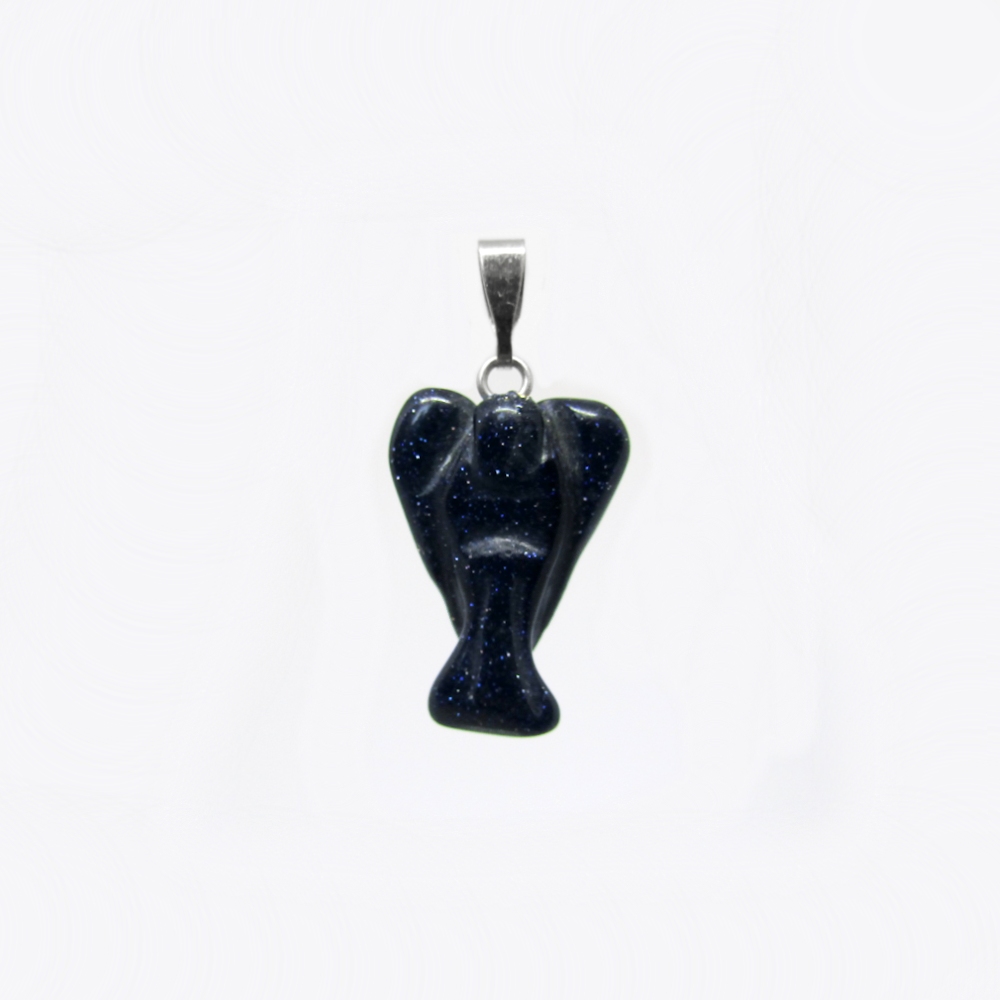 DIJE DE PIEDRA ANGEL VENTURINA AZUL 23*15MM