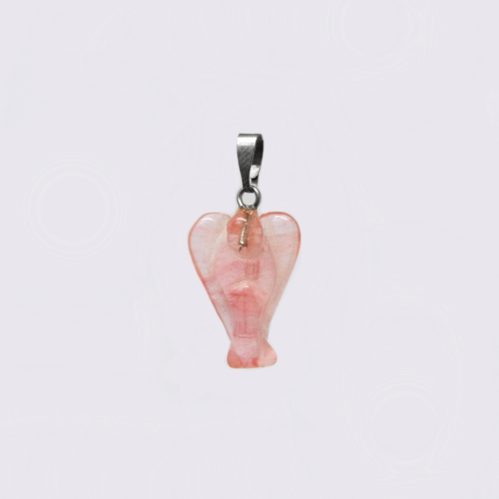 DIJE DE PIEDRA ANGEL CUARZO CHERRY 23*15MM