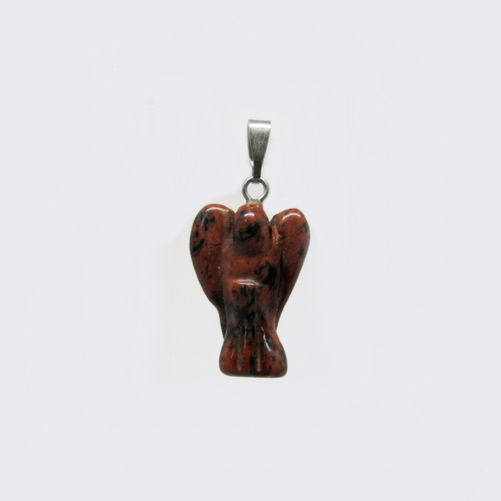 DIJE DE PIEDRA ANGEL OBSIDIANA CAFE 23*15MM