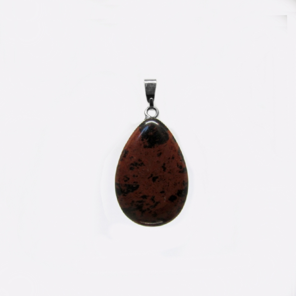 DIJE GOTA PLANA OBSIDIANA CAFE 23*16MM