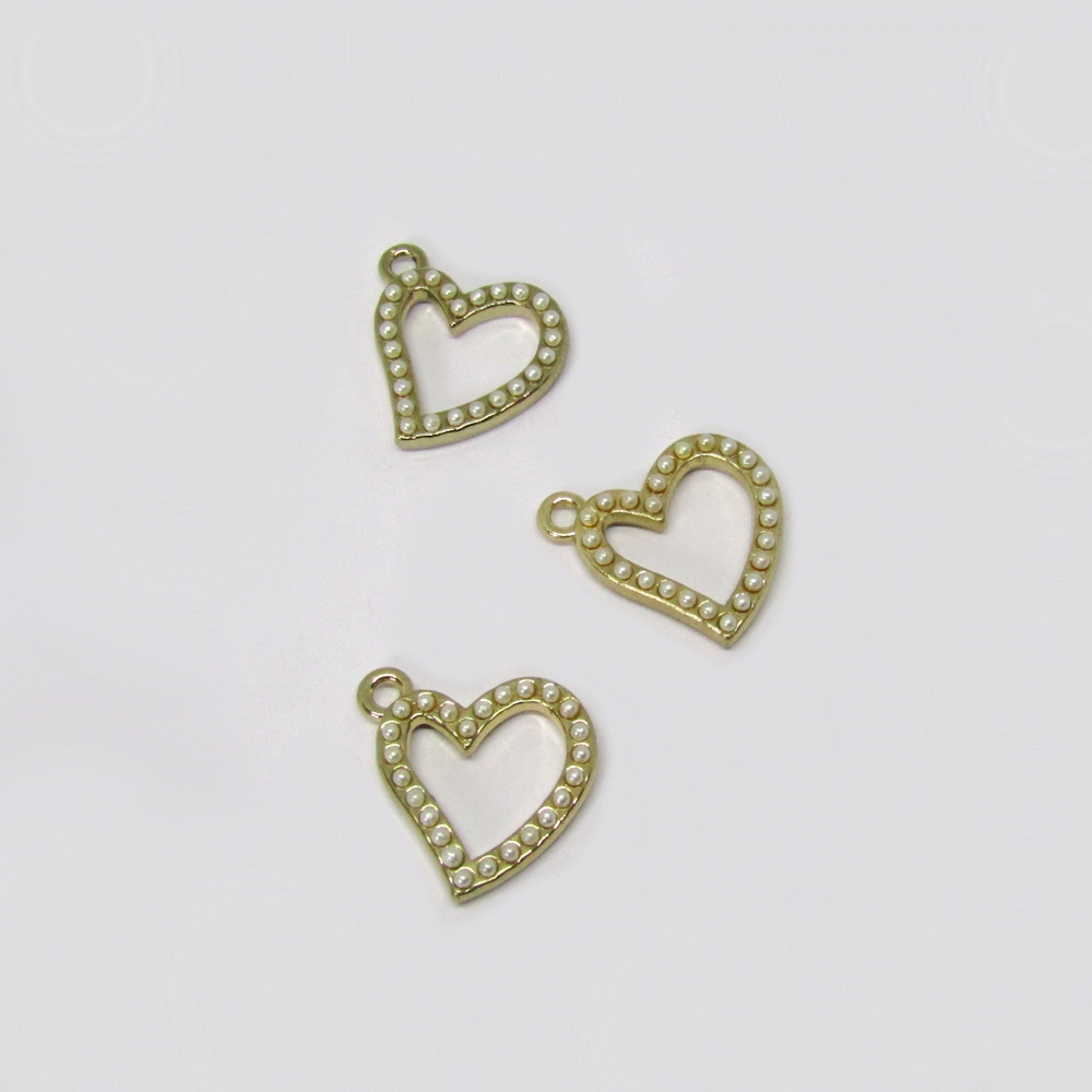DIJE PERLA CORAZON DORADO