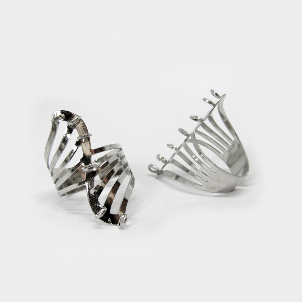 BASE PARA ANILLO CON 7 ARGOLLAS NIKEL *3 PCS