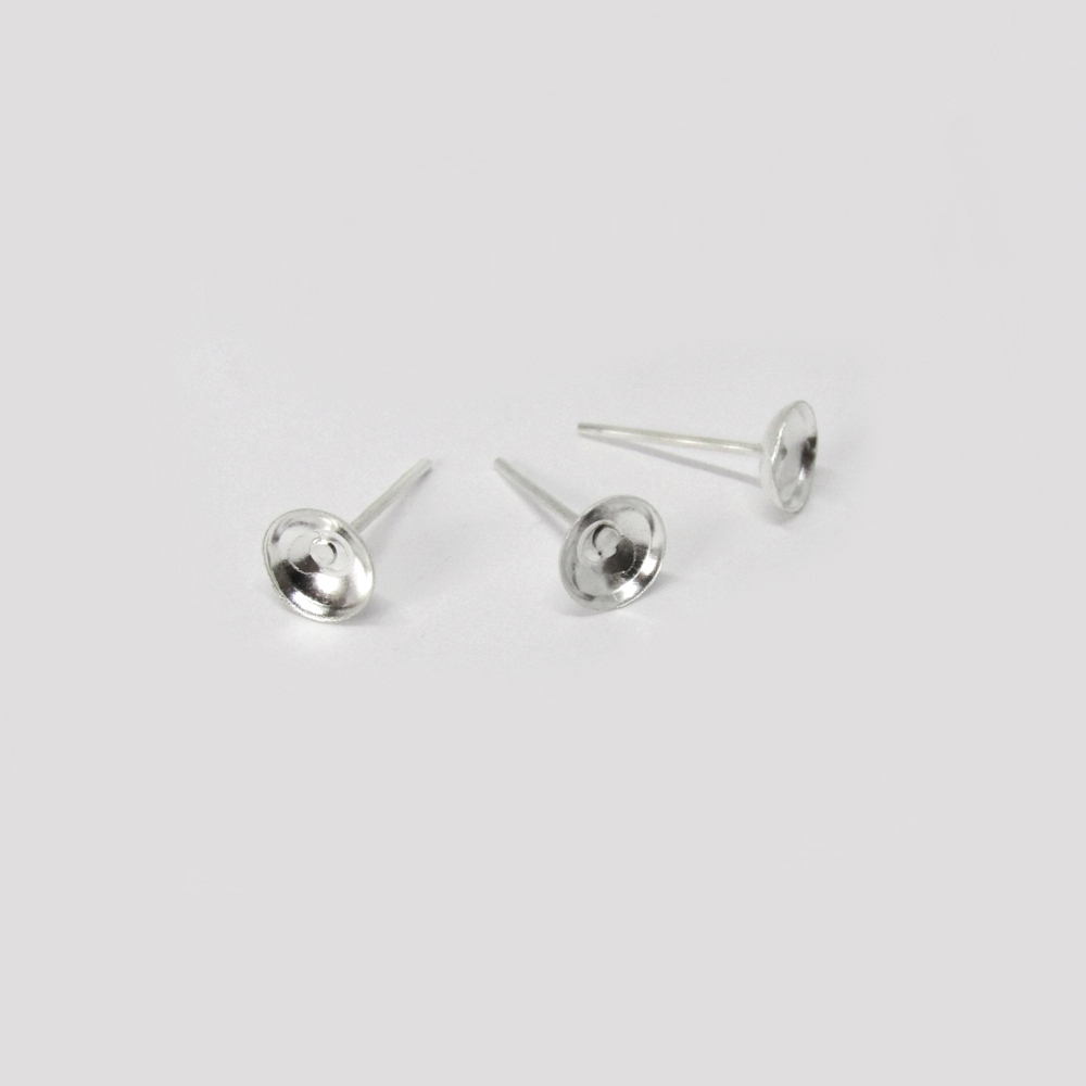 BASE TOPO PLATEADO 6MM *40PCS