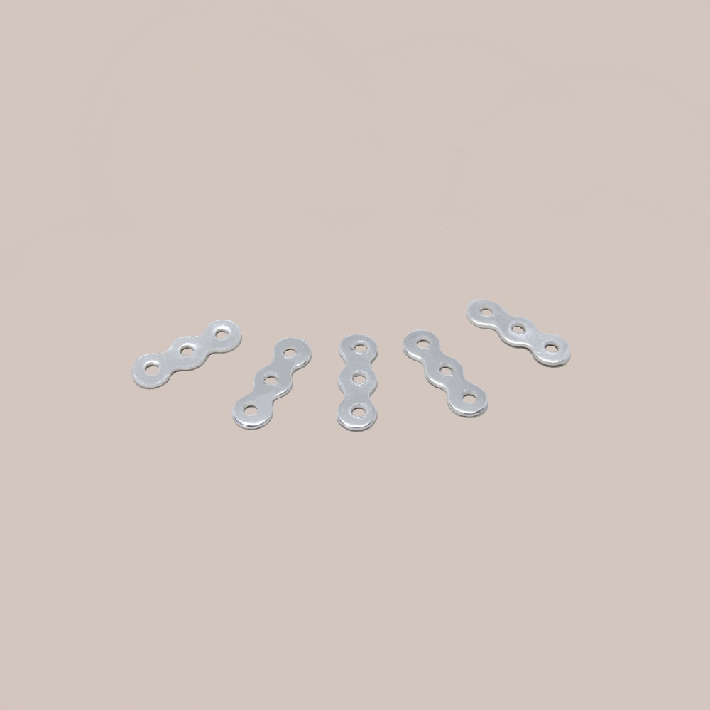 SEPARADOR ONDULADO 3 AGUJEROS PLATEADO *10MM *30 PCS