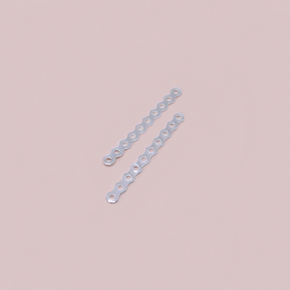 SEPARADOR ONDULADO 10 AGUJEROS *35MM PLATEADO *20PCS