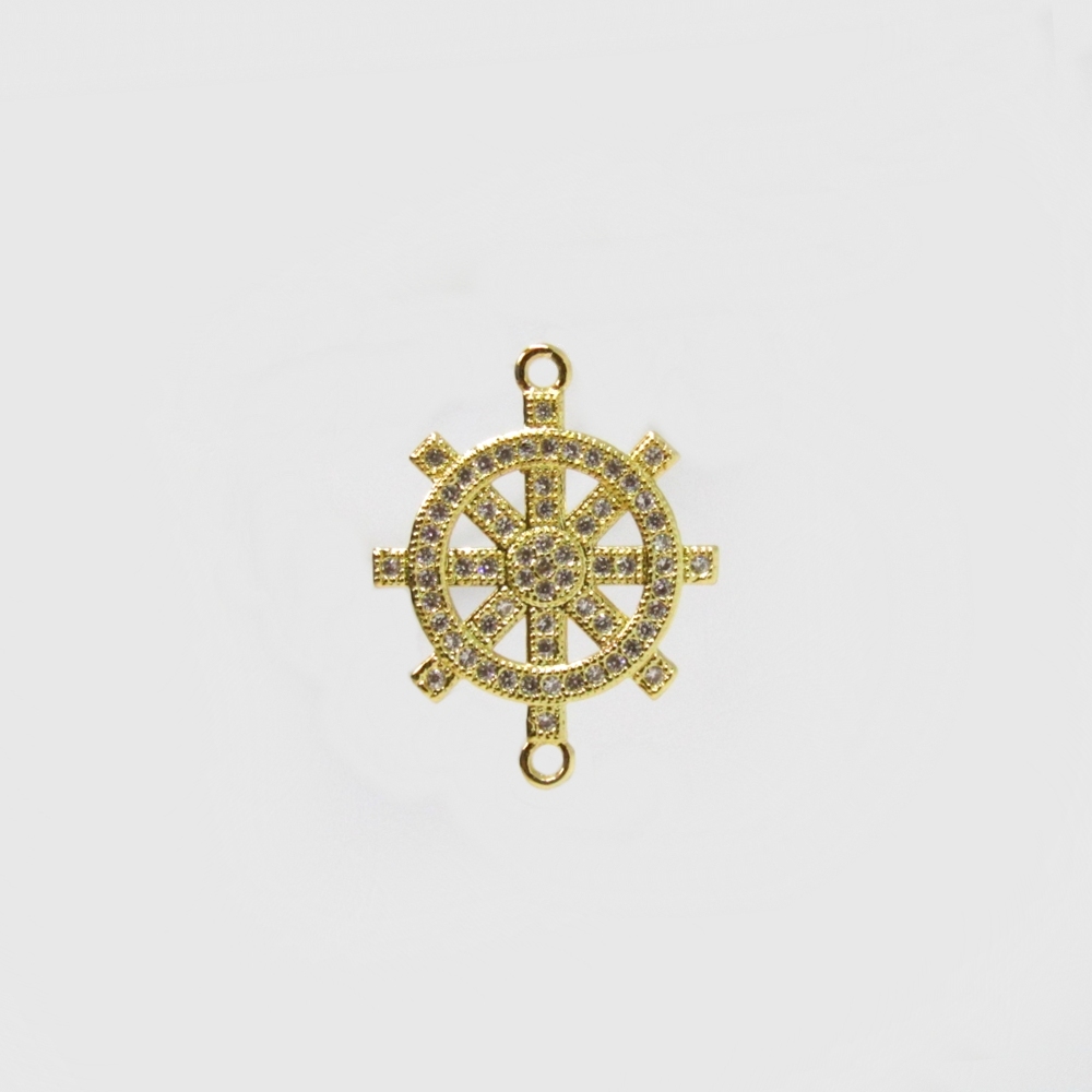 SEPARADOR TIMON BAÑO DE ORO CON ZIRCON 19MM