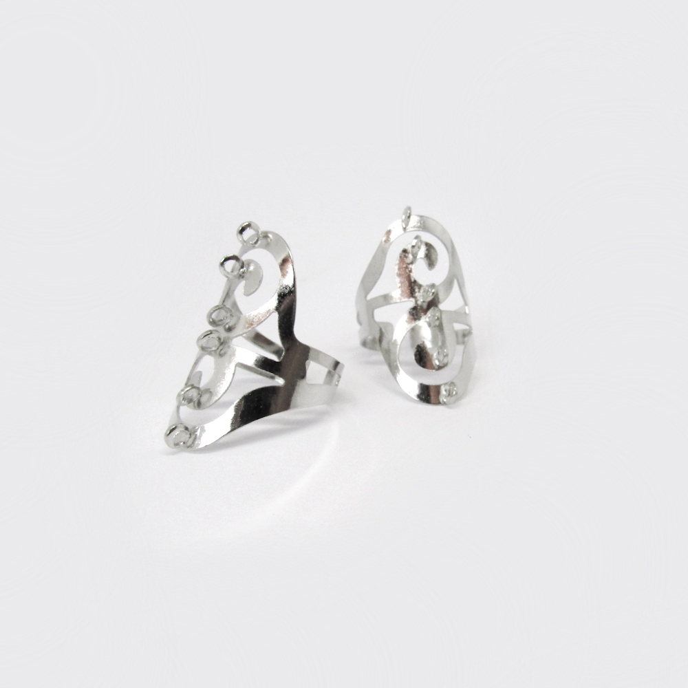 BASE PARA ANILLO CON 6 ARGOLLAS NIKEL *3PCS